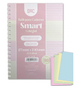 Folhas para caderno smart enjoy colegial 90gr 48 folhas DAC