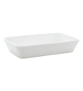 Refratário retangular de porcelana branco linea 20x15x5cm Lyor