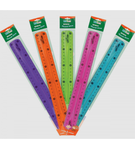 Régua 30cm flexível cores  Leo e Leo