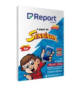 Papel a4 branco 180gr com 50 folhas seninha Report