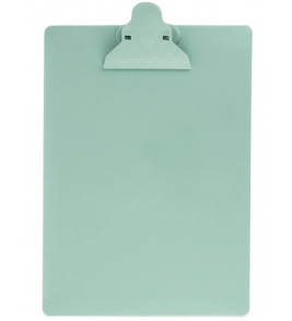Prancheta acrílico oficio verde pastel clip plastic Maxcril/Waleu
