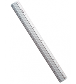 Régua 30cm aluminio prata Jocar oficce