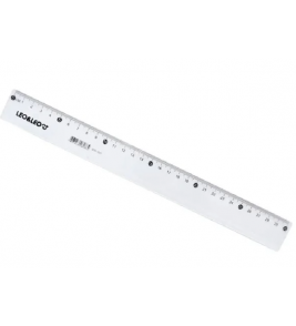 Régua 30cm plástica transparente cristal Leo e leo