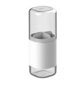 Porta escova com tampa divisória dual transparente branco Ou