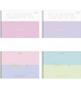Caderno espiral capa dura de desenho 80 folhas happy cores Tilibra