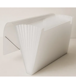 Pasta sanfonada duplicada com 12 divisórias cristal Acp