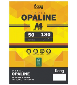 Papel a4 opaline branco 180gr com 50 folhas Bahia Artes Gráficas