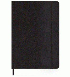 Caderneta brochura capa dura A6 80 folhas sem pauta preta Tilibra