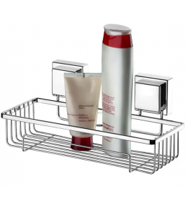 Suporte para shampoo mix com ventosa aço prata Future