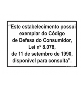 Placa sinalizadora poliéster 20x30 (lei do consumidor) Sinalize