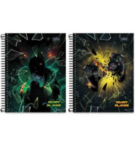 Caderno espiral capa dura 10 matérias 160 folhas smart player Cadersil