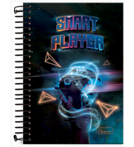 Caderno espiral capa dura 20 matérias 320 folhas smart player universitário unid. Cadersil
