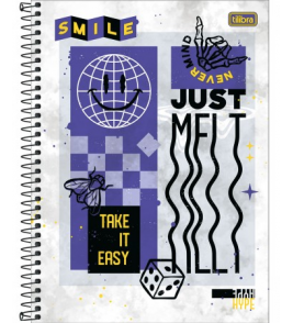 Caderno espiral capa dura 20 matérias 320 folhas hype universitário Tilibra