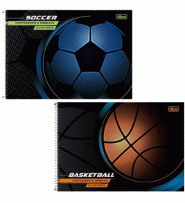 Caderno espiral capa dura de desenho 80 folhas mm score Tilibra