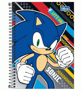 Caderno espiral capa dura 10 matérias 160 folhas sonic universitário Tilibra