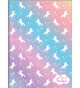 Caderno brochura capa dura 1/4 80 folhas sonhos 3B