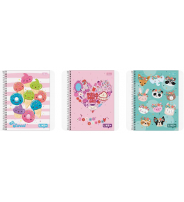 Caderno espiral capa dura 10 matérias 200 folhas like+ feminino universitário Tilibra