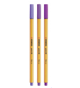 Caneta hidrográfica point 88 lilás e roxo 0.4mm Stabilo