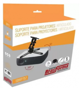 Suporte de teto preto para projetor Brasforma
