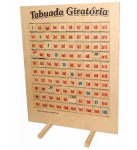 Tabuada dinâmica giratória mdf Fundamental Brinquedos