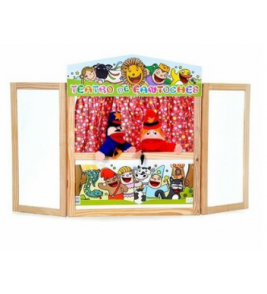 Teatro de fantoches mesa 65x65cm color Fundamental Brinquedos