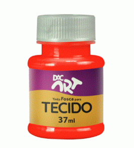 Tinta para tecido fosca vermelho vivo 37ml Dac 