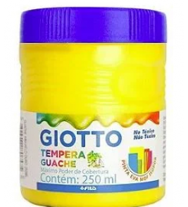 Tinta guache tempera amarelo 250ml Giotto