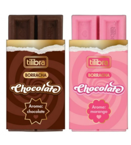 Borracha goma chocolate com aroma cores Tilibra
