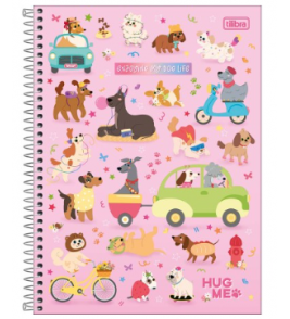 Caderno espiral capa dura 1/4 80 folhas hug me Tilibra