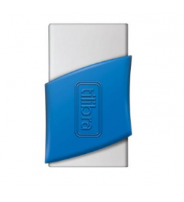 Borracha branca com capa azul Tilibra