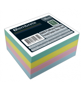 Cubo tira folhas 5 cores com 600 folhas Tilibra