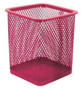 Porta caneta lápis quadrado aramado rosa 13667  Kit