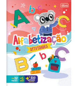 Livro com atividade adesiva alfabetização 16 fohas Tilibra