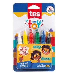 Giz facial com 6 cores toy cart Tris