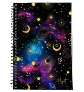 Caderno espiral capa dura 1/4 96 folhas myst Kit