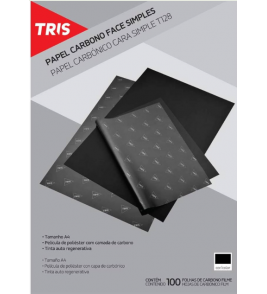  Papel carbono 1 face preto 667959 Tris