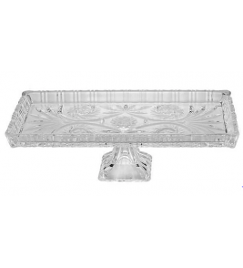 Travessa cristal dragon com pé 34x15x10.5cm Lyor