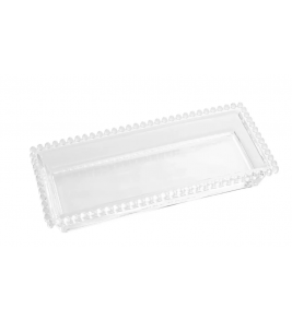 Travessa cristal pearl 30x13x3cm transparente Wolff