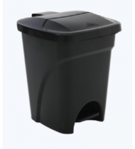 Lixeira plástica com pedal 21l preto Tritec
