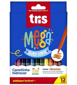 Hidrocor 12 cores mega hidro color lavável Tris