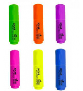 Marcador de texto mini triangular cores neon Jocar Oficce