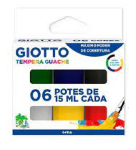 Tinta guache tempera com 6 cores 15ml Giotto
