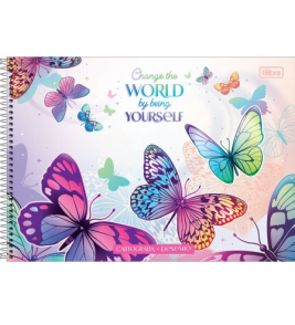 Caderno espiral capa dura de desenho 80 folhas daysy Tilibra