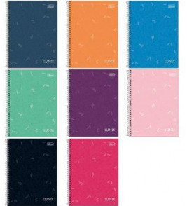 Caderno espiral capa dura 10 matérias 160 folhas lunix cores colegial Tilibra
