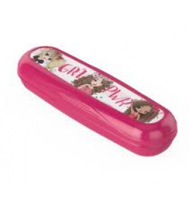 Porta escova girl power rosa 300ml Plasvale