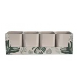 Porta objeto kit folhagem com 4 cappuccino Dello