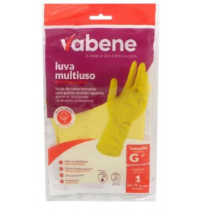 Luva multiuso latex grande amarelo Vabene