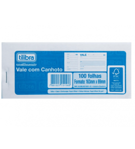 Vale com canhoto com 100 folhas 163x69mm Tilibra
