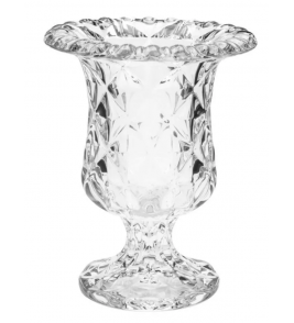 Vaso de vidro com pé diamond 14.5x11.5cm Lyor