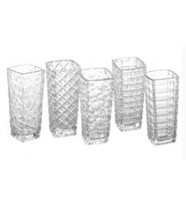 Vaso de vidro 6x15cm sortido transparente Lyor